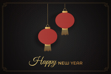 Chinese New Year festival celebration, Happy New Year background decorative elements collection.