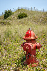 Fototapeta na wymiar A Fire Hydrant at the Outer Banks Island in North Carolina