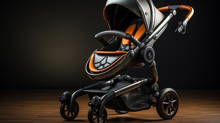 3d realistic baby stroller