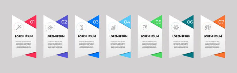Vector Infographic design business template with icons and 7 options or steps.