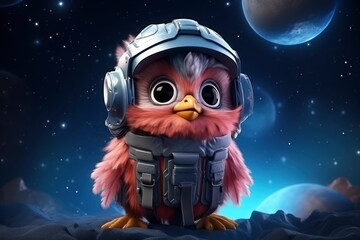 Cute 3d cartoon of bird