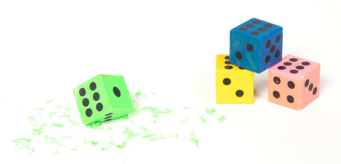 Eraser in the form of dice