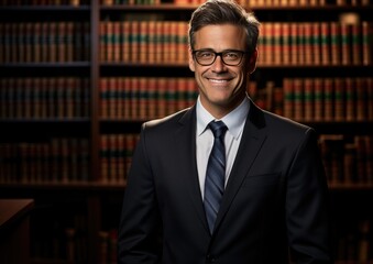 Fototapeta premium Portrait of happy smiling confident lawyer