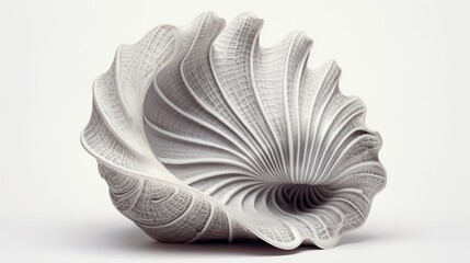 A hyper-realistic graphite drawing of a delicate, intricately patterned seashell.