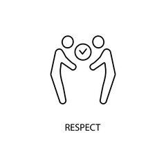 Respect concept line icon. Simple element illustration. Respect concept outline symbol design.