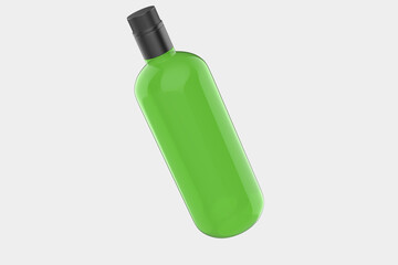 Glass Gin Bottle Mockup Isolate on White Background. 3d illustration