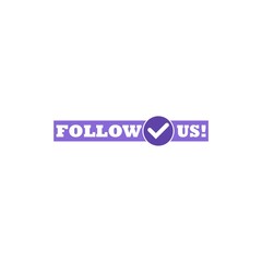 Follow us banner isolated on white background