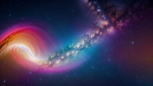 Bunte Galaxien . Weltraum mit Milchstraßen und Sternen KI Generated