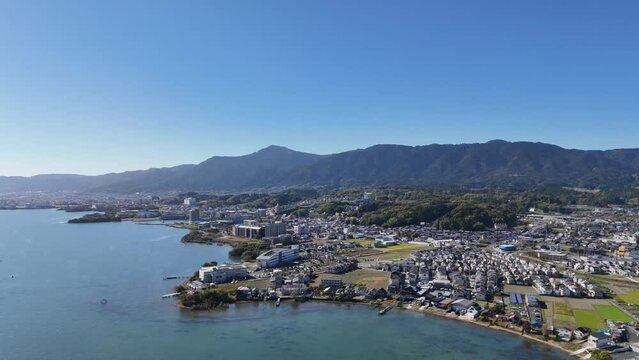 琵琶湖南部　比叡山　ドローン撮影