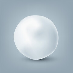 Realistic snowballs collection. Frozen ice ball, white snow. Winter decoration element for Christmas or New Year. Vector illustration