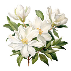 Obraz premium Night blooming jasmine, Flowers, Watercolor illustrations