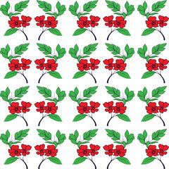 Hand-drawn abstract flower pattern