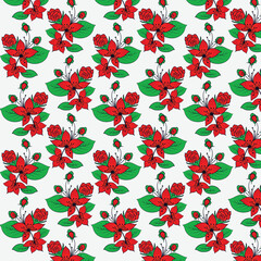 Hand-drawn abstract flower pattern