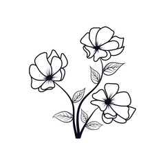 Hand-drawn black outline vector template