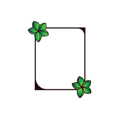 Hand-drawn flower with photo frame