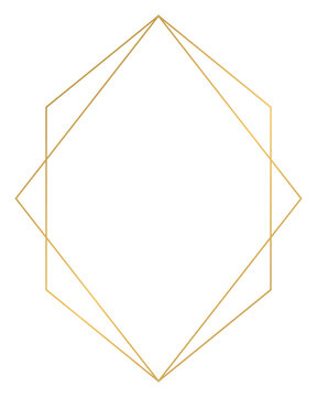 Luxury golden geometric shape frame illustration.