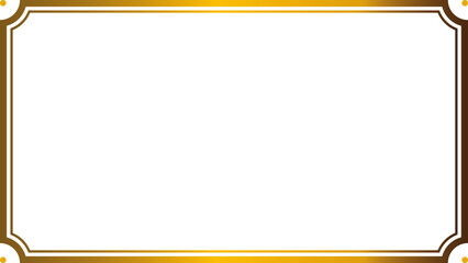 Luxury vintage golden frame isolated on transparent background. Gold border design for invitation, banner, card.