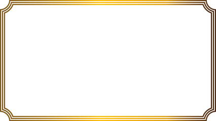 Luxury vintage golden frame isolated on transparent background. Gold border design for banner, card, invitation.