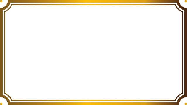 Luxury vintage golden frame isolated on transparent background. Gold border design for invitation, banner, card.