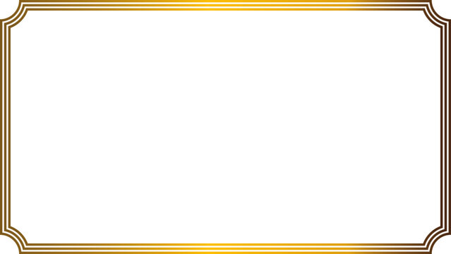 Luxury vintage golden frame isolated on transparent background. Gold border design for banner, card, invitation.