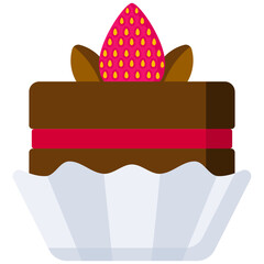 CupCake Icon In Flat Design Style Vector Illustration