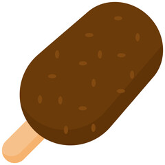 Chocolate Ice Cream Stick icon Icon In Flat Design Style Vector Illustration