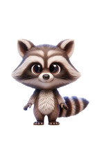 Cute raccoon. 3D cartoon animal