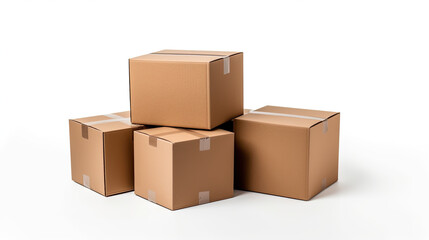 Fototapeta premium several boxes of cardboard boxes isolated on white background