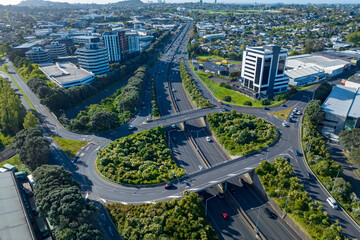 Ellerslie motorway interchange, Auckland, New Zealand - obrazy, fototapety, plakaty