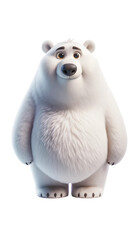 Polar Bear. 3D cartoon animal - obrazy, fototapety, plakaty