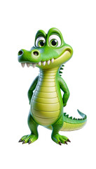 Friendly crocodile. 3D cartoon animal