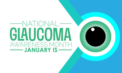 National Glaucoma Awareness Month vector template. Eye Health and Vision Care Concept with Glaucoma Testing and Awareness Campaign. background, banner, card, poster design. - obrazy, fototapety, plakaty