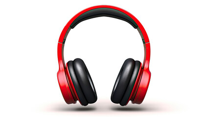red and black headphone isolated on a white background