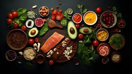 Fototapeta na wymiar selection of healthy food.