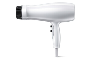 white hair dryer isolated on white background