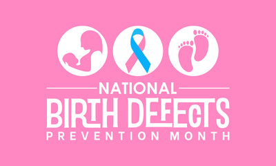 Fototapeta premium National Birth Defects Prevention Month vector template. Raising Awareness and Supporting Healthy Pregnancies with Birth Defect Prevention Graphics. background, banner, card, poster design.