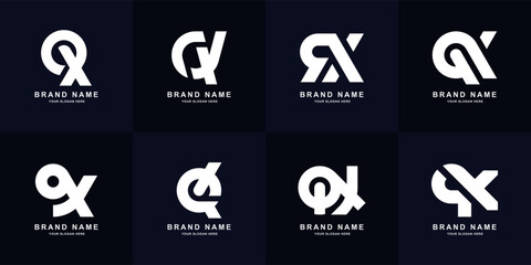 Collection letter QX or XQ monogram logo design