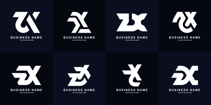 Collection letter ZX or XZ monogram logo design