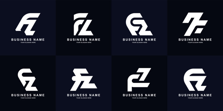 Collection letter FZ or ZF monogram logo design