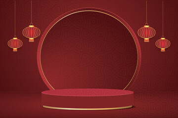 Chinese New Year festival celebration, Happy New Year background decorative elements collection.