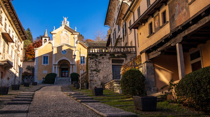 Orta San Giulio, beautiful village on Lake Orta, Piedmont (Piemonte), Italy.