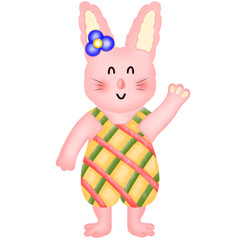 Cute pink rabbit 