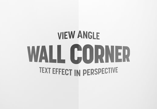 View Angle Wall Corner Text Effect