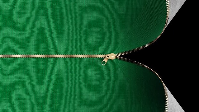 Zipper transition. Green zip 4k.