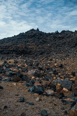 Mountain Teide top view with tracks
