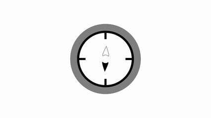 Compass icon on white color abstract background.