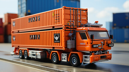 3d realistic container trucks