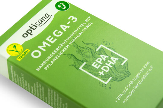Optisana Omega-3 Kapseln vegan Nahrungsergänzungsmittel mit Mikroalgenöl