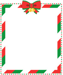 Fototapeta premium Christmas pattern ribbon frame frame with bells
