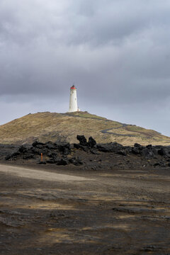Lighthouse Reykjanesviti on the Reykjanes peninsula on iceland